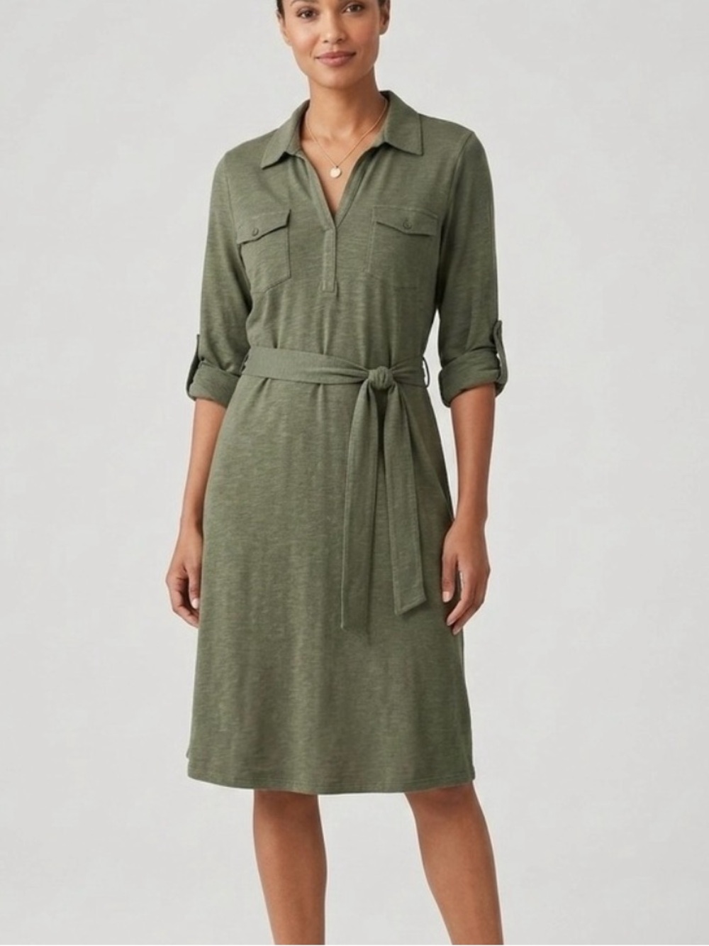 J Jill Cotton Knit Shirtdress